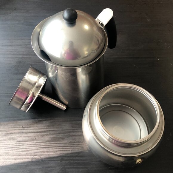 Large Cafetera Bialetti Espresso Coffee Maker Moka Pot INOX 10-12 cup From Italy - Picture 3 of 5